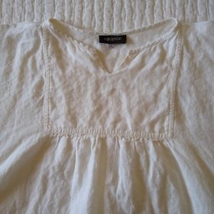 Eskandar Slit Neck Peasant Smock Linen Tunic Top 2